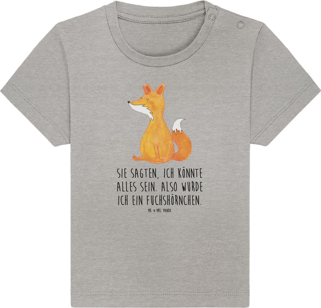 Mr. & Mrs. Panda Organic Baby Shirt Einhorn Wunsch 24. - 36. Monat - Heather Grey - Geschenk, Unicorn, T-Shirt, Einhörner, Top, Kleinkind, Füchse...