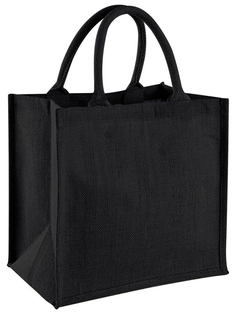 Westford Mill Jute-Tasche / Jute-Einkaufstasche, 14 Liter FK973 (Einheitsgröße) (Schwarz/Schwarz)