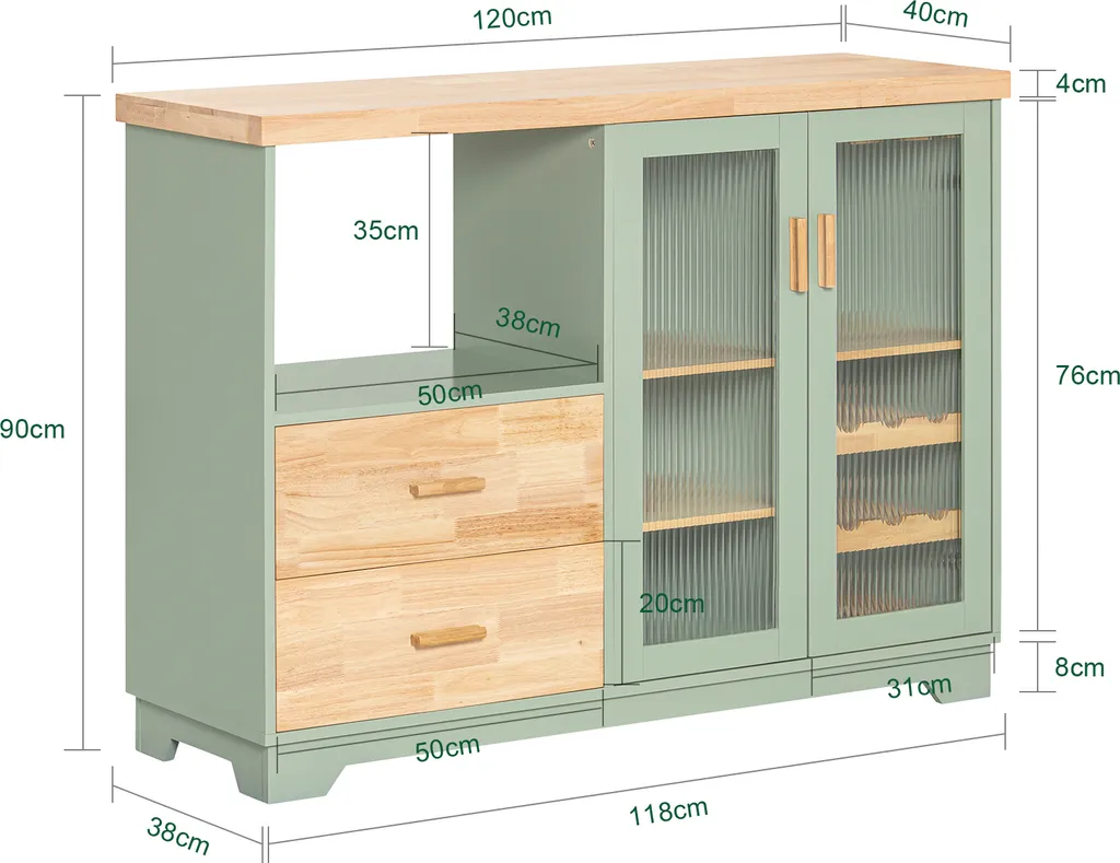 Buffet de cuisine gris SoBuy, rangement micro-ondes FSB81-GR compact