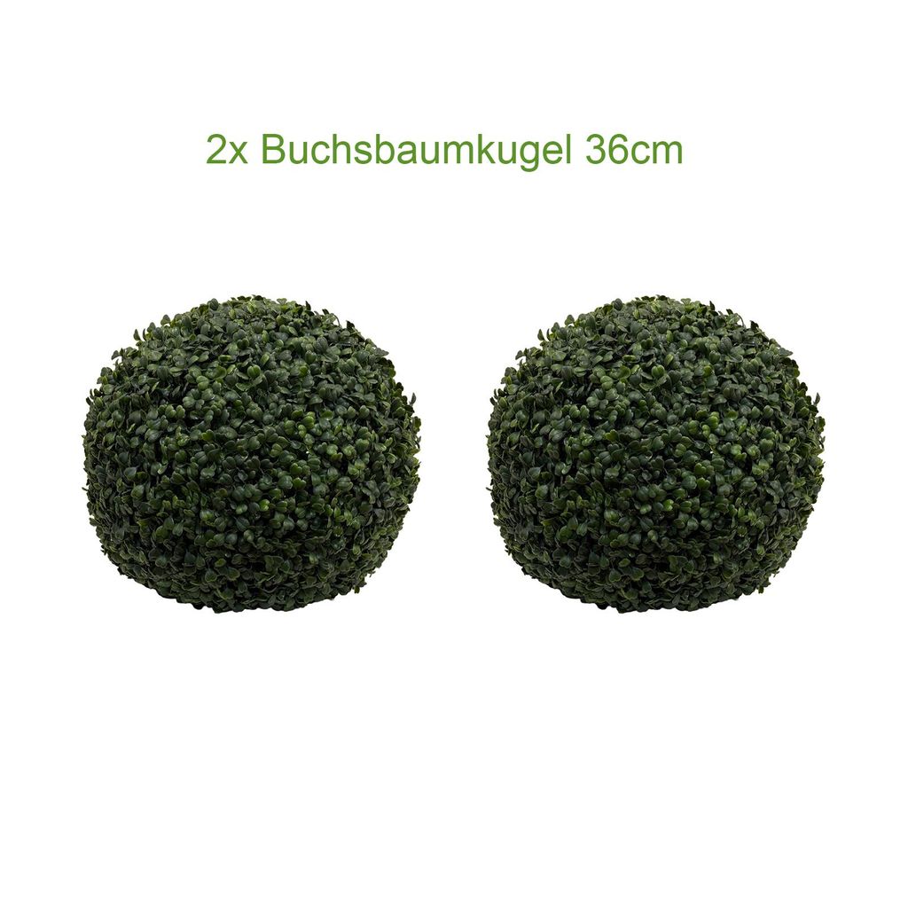 2 Stück künstliche Buchsbaumkugeln Ø 36 CM wie echt Buxus Produktbild 