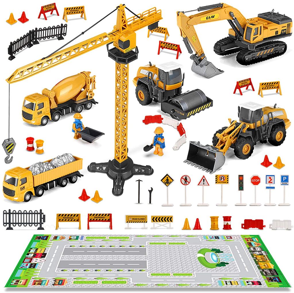 6 Teile Kinder Spielzeug Bagger LKW Fahrzeug Baufahrzeug Spielzeugauto Fahrzeug 