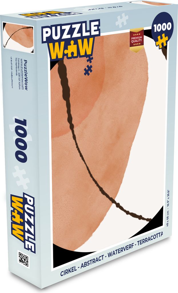 MuchoWow Puzzle 1000 Teile Kreis - Abstrakt - Aquarell - Terracotta - Spielzeug - Alt und Jung - Spiele - Puzzeln