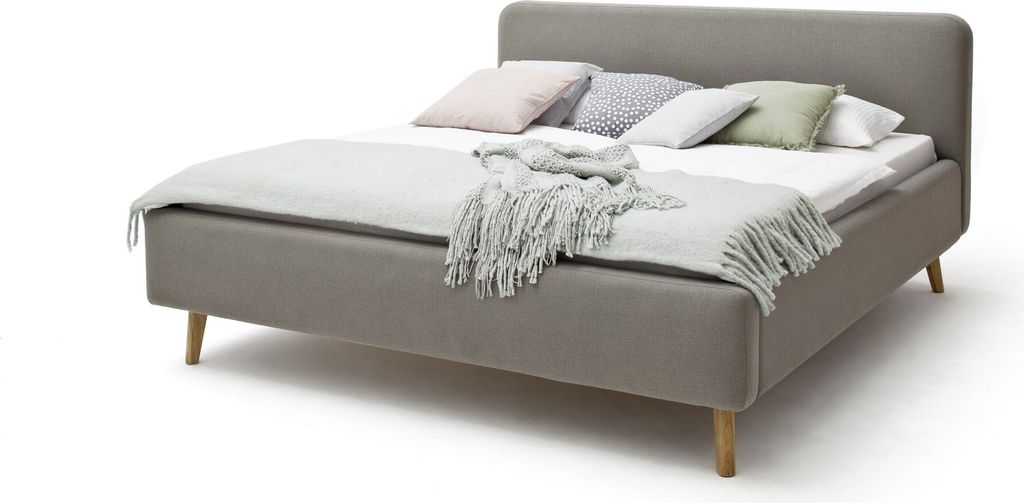 Meise Möbel Polsterbett Mattis - Größen und Farbe wählbar, Größe:160x200 cm, Stoffe:Stoff taupe