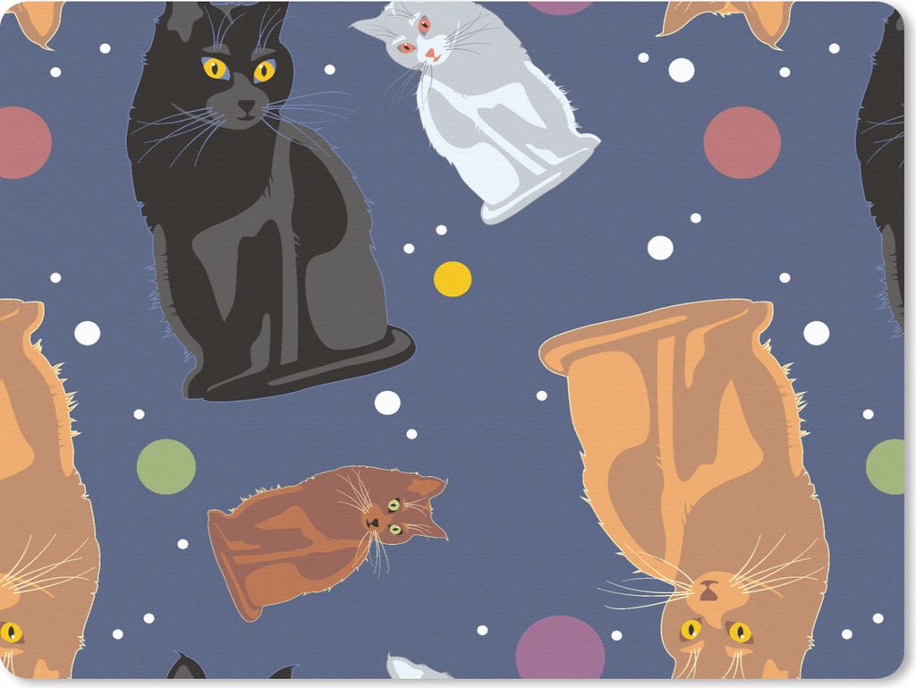 MuchoWow Mauspad Mousepad Muster - Katze - Weltraum - Jungen - Mädchen - Kinder - Kinder 23x19 cm - Mousepads - Maus Mat - Pad - Mausunterlage -...