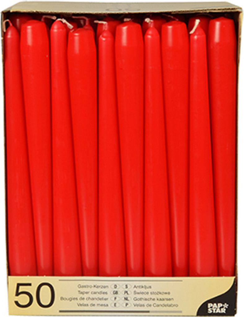 PAPSTAR Leuchterkerzen, 22 mm, rot, 50er Pack Obrázek produktu 