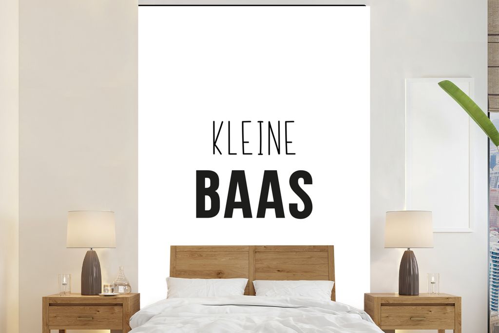 MuchoWow Fototapete für Wohnzimmer oder Schlafzimmer Wandtapete Vinyl Motivtapete Sprichwörter - Kleiner Chef - Kinder - Zitate - 195x300 cm - ...
