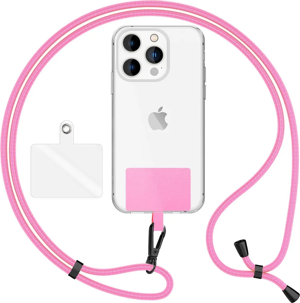 Set Di 2 Cordini Metallici Per Cellulare Con 4 Clip Universali | Catena Lunga E Corta | Dorati - 3