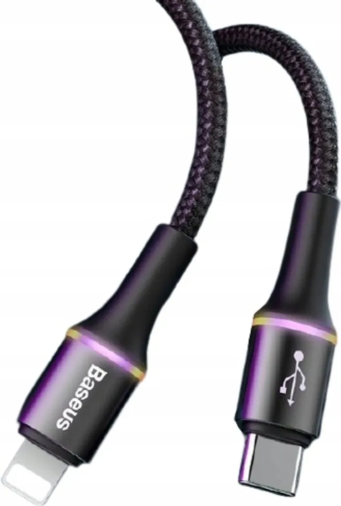 Baseus Halo Cavo iPhone Lightning USB-C con LED 18W Nero