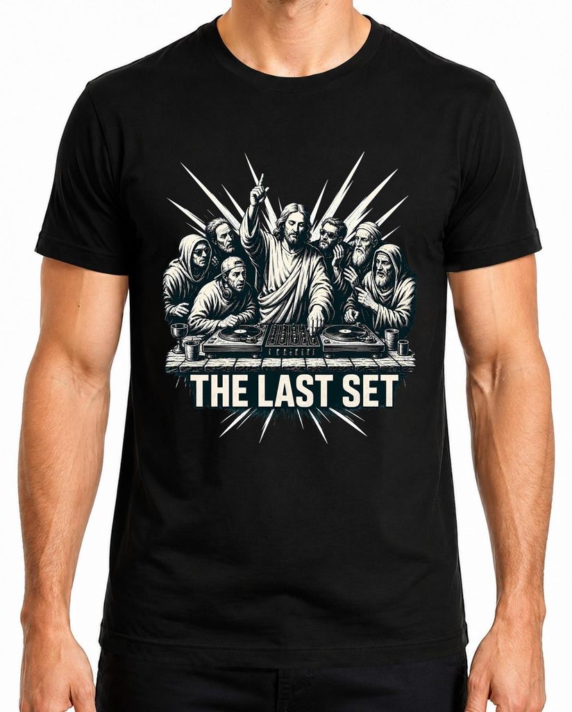 THE LAST SET: Camiseta para hombre, diseño "Jesus DJ Imagen del producto 