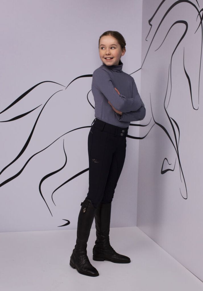 PIKEUR XENIA GR Kinder Reithose / Vollbesatz GRIP nightblue Sportswear 2022, Größe:152