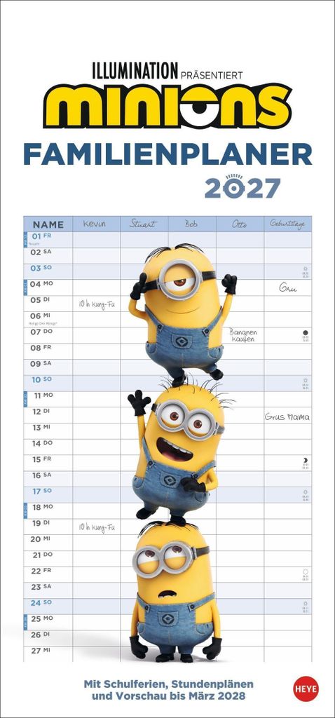 Minions Familienplaner 2027 Produktbild 