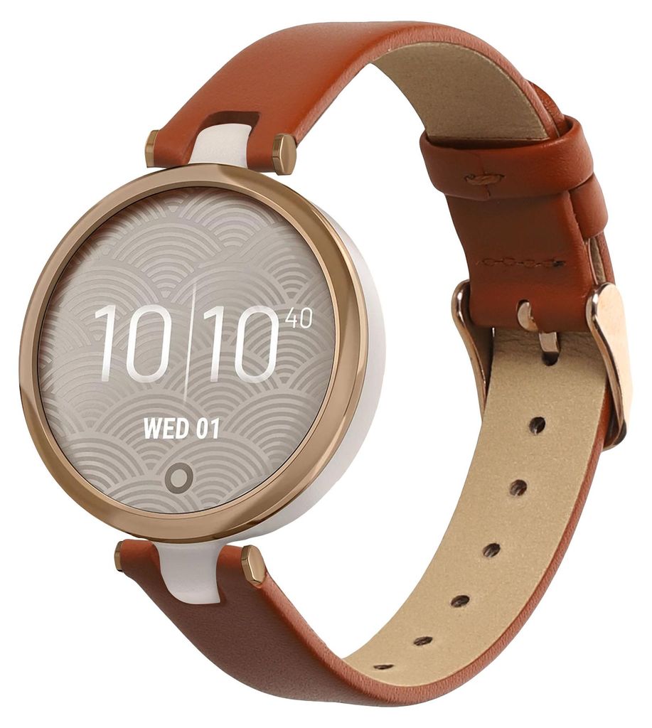 kwmobile Echtleder Uhrenarmband für Garmin Lily Sport Armband - Ersatzarmband für Fitnesstracker - Wechselarmband Smartwatch - Braun
