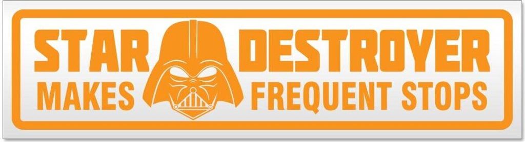 Kiwistar Frequent Stops Star Destroyer Magnetschild Schild magnetisch - 60cm Orange - Magnetfolie für Auto PKW Kfz