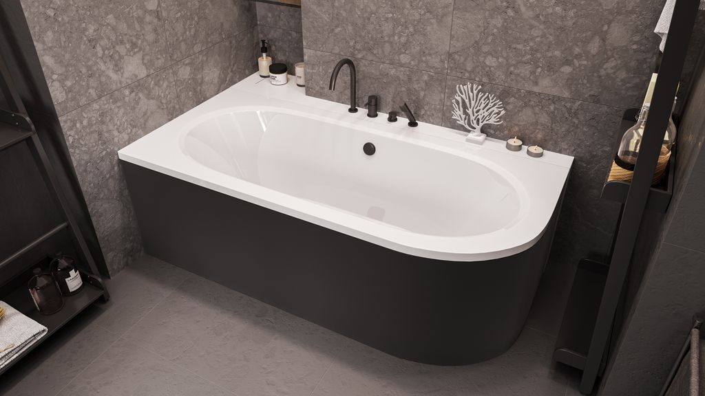Eckbadewanne Badewanne Avita BLACK&WHITE LINKS 170X75 mit Produktbild 