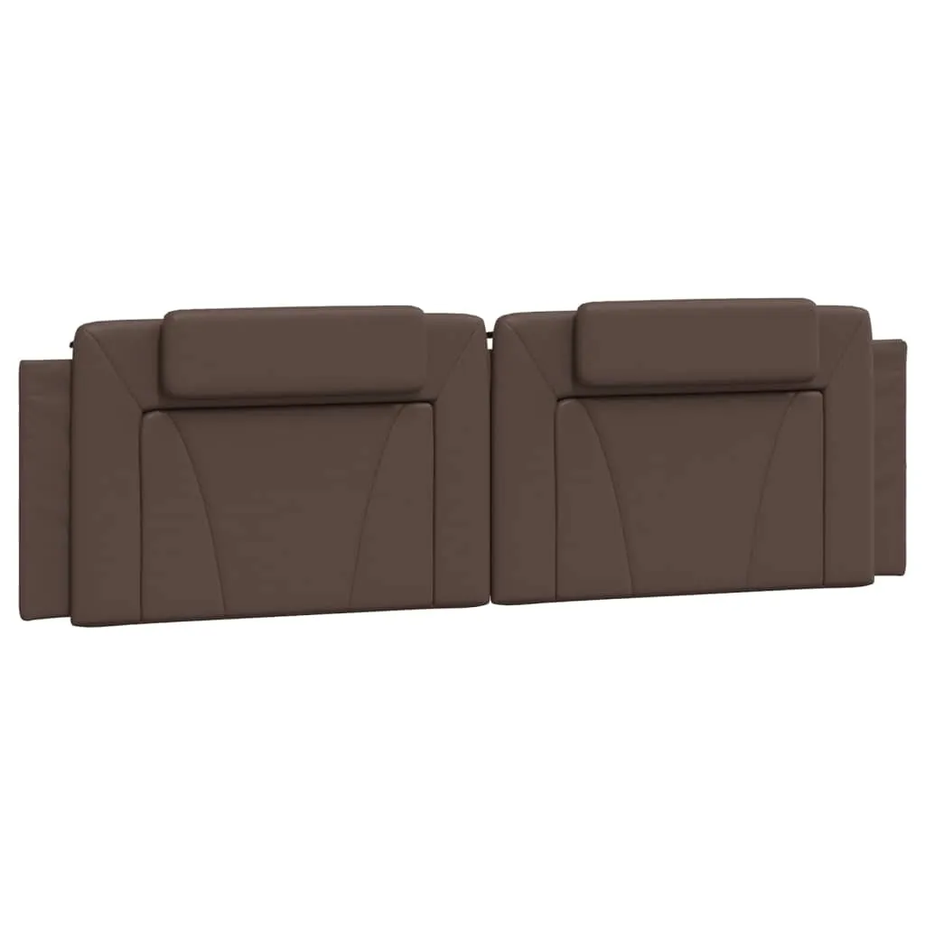 Testiera Letto Imbottita 180 cm SYFAX Viana Marrone - Ecopelle Chic