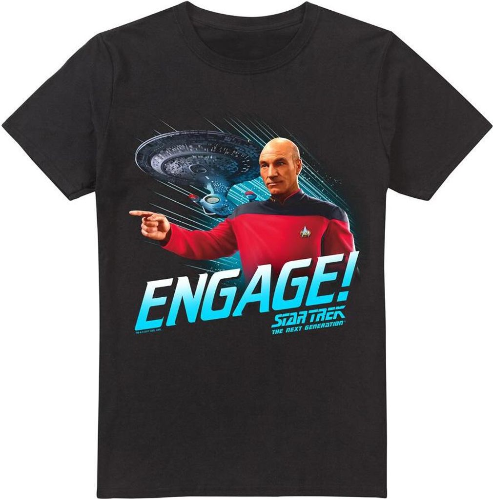 Star Trek - "Engage" T-Shirt für Herren TV13555 (5XL) (Schwarz)