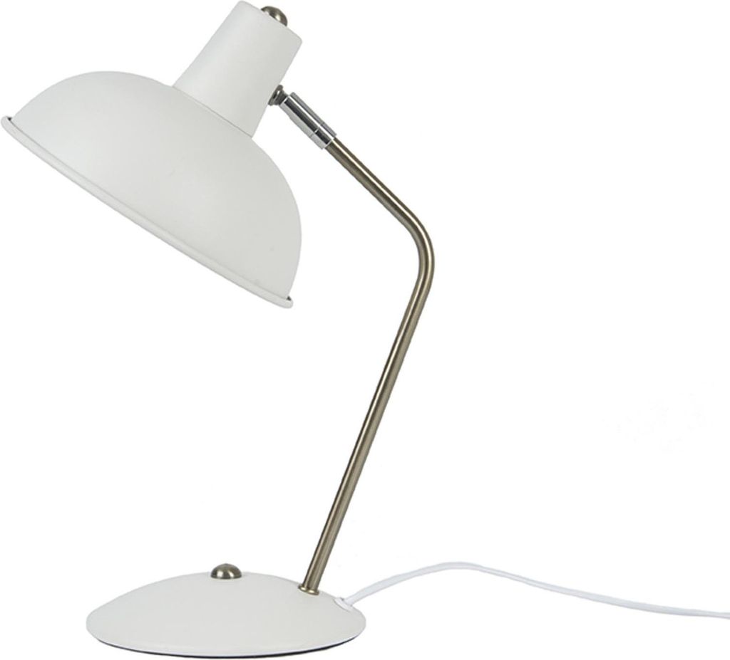 Leitmotiv - Tischleuchte Hood - Weiß - 37,5x19,5cm Tischlampe - Nachttischlampe, Wohnzimmer, Schlafzimmer