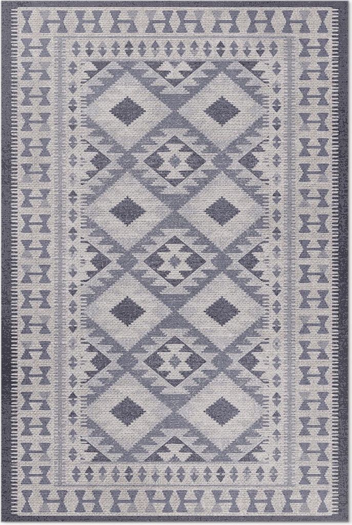 Stoffimitat im Retro-Vintage-Stil – Vinylteppich – 120x180 cm – Indoor Teppich – Flur – Pflegeleicht – Modern