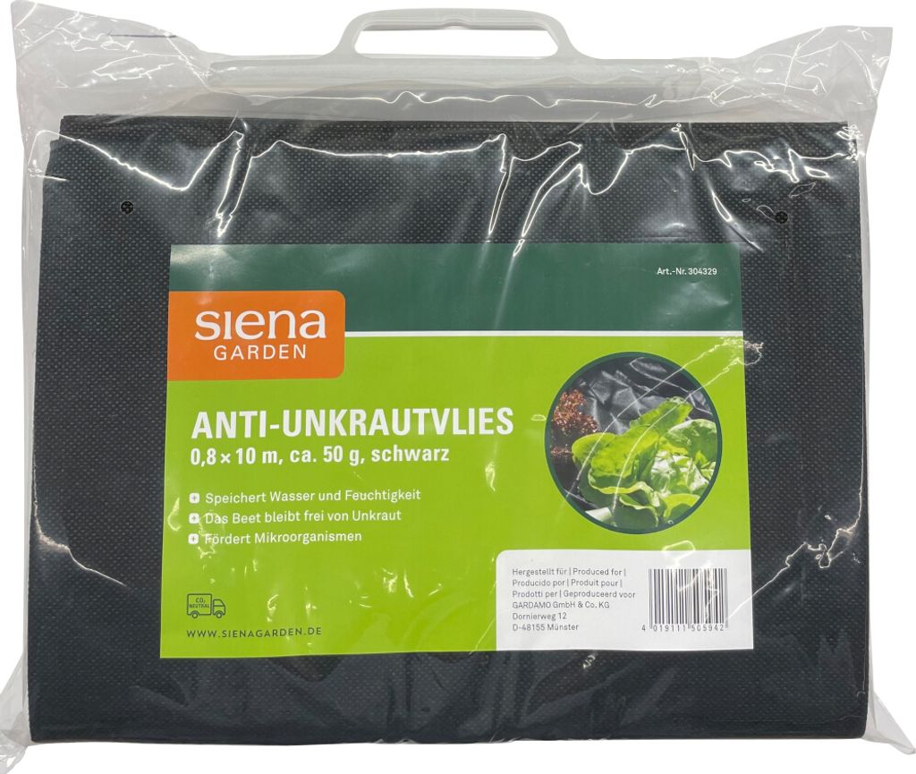 SIENA GARDEN Anti-Unkrautvlies 50 g, 0,8 x 10 m