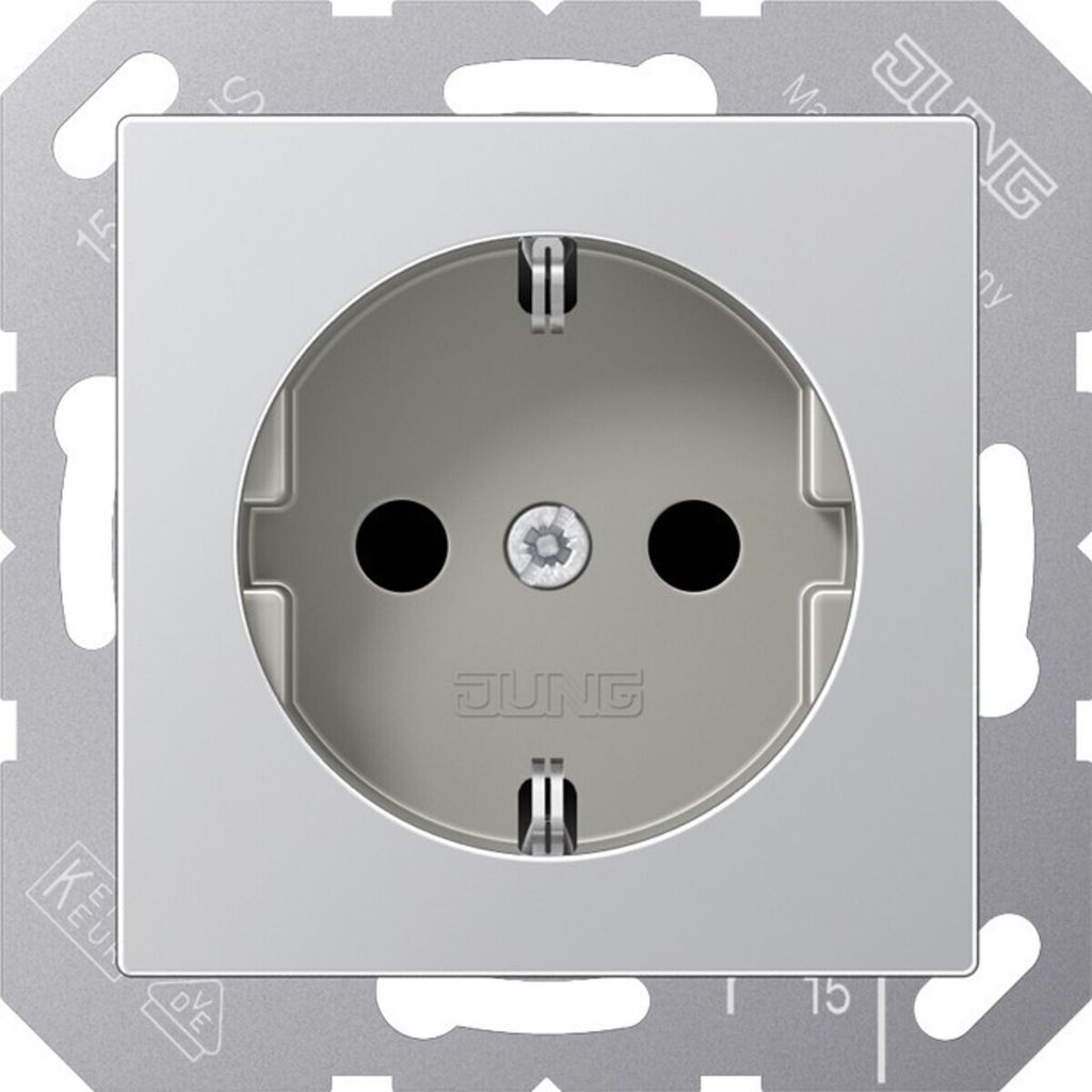 JUNG Steckdose 1f alu glz A500 UP IP20 ZP Immagine del prodotto 