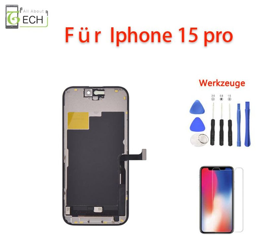 Für iPhone 15 Pro LCD Display Touchscreen Schutzglas Bildschirm