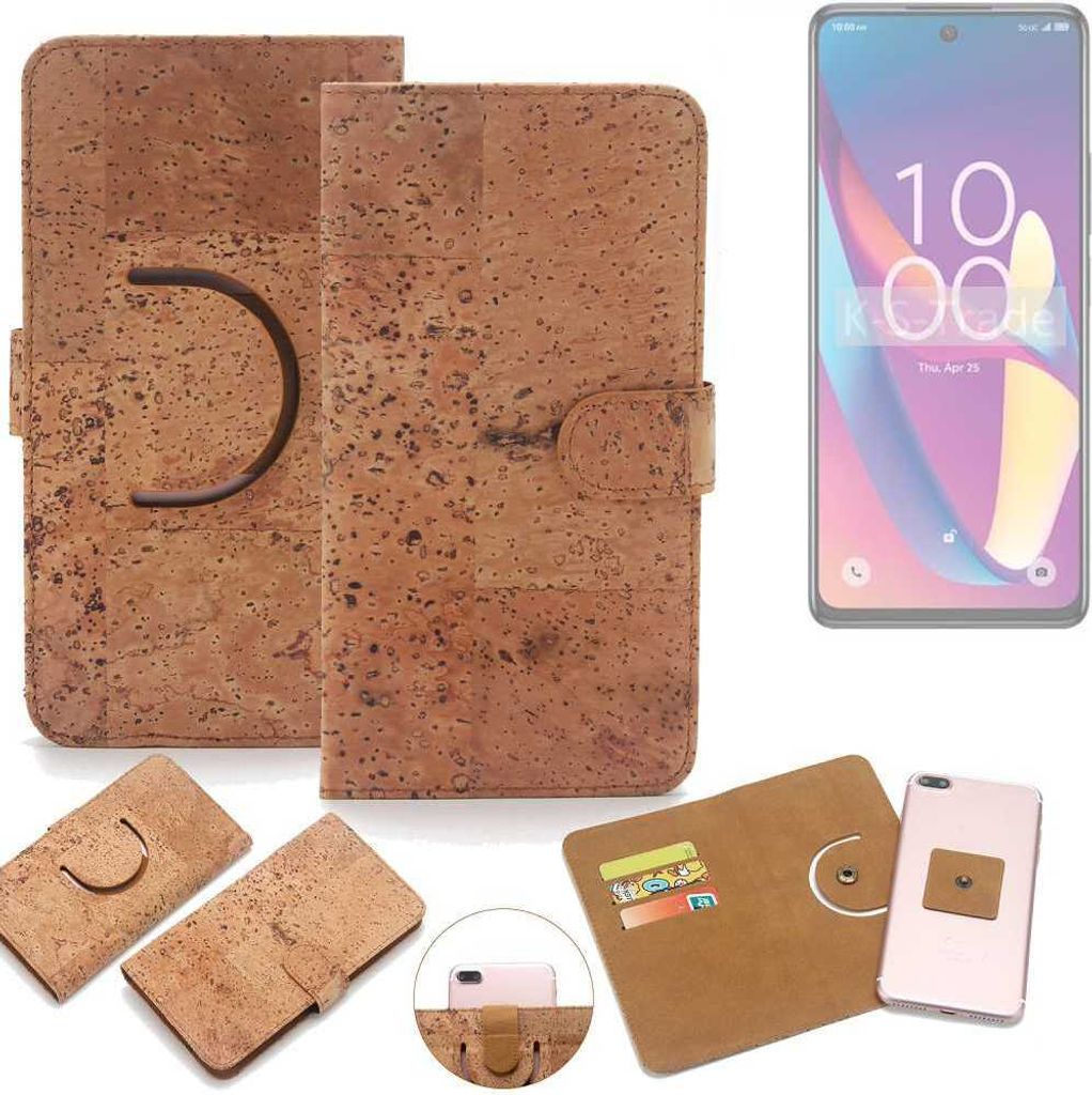 K-S-Trade Handy-Hülle Schutz-Hülle kompatibel mit TCL 50 XL 5G Handyhülle Schutzhülle Korkhülle Kork-Hülle 1x