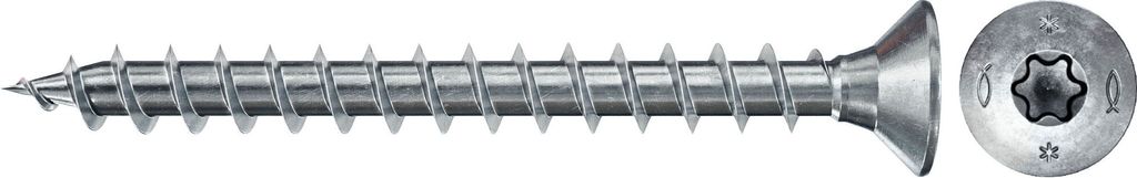 Fischer Spanplattenschraube 4,0x15 PowerFast FPF II CTF BC, Senkkopf, Innenstern TX, Vollgewinde