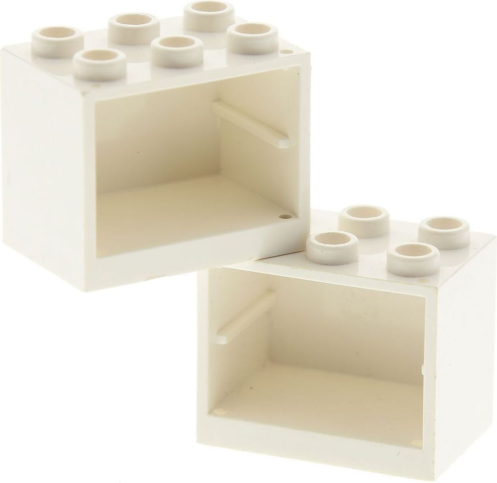 2x Lego Schrank Gehäuse 2x3x2 weiß Kiste Box Container Produktbild 