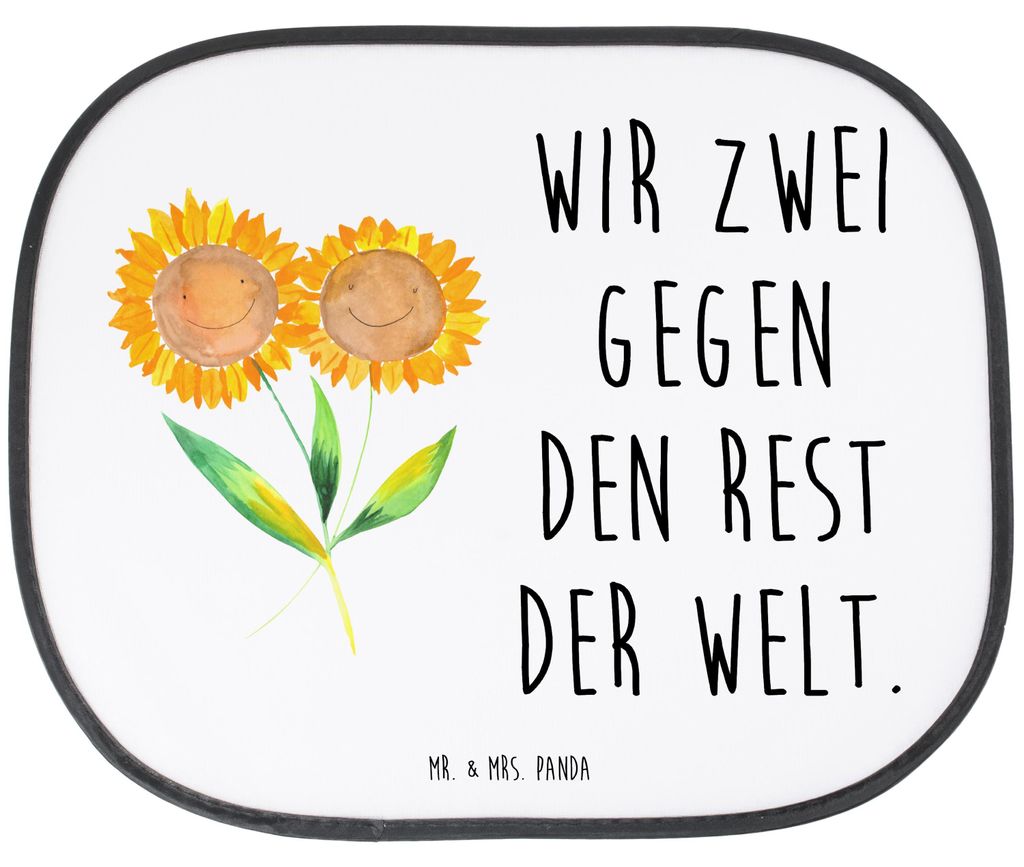 Mr. & Mrs. Panda Sonnenschutz Auto Blume Sonnenblume - Weiß - Geschenk, Beste Freundin, Autoscheiben, Sonnenblende, Sonnenblumen, Fürs, Garten, a...