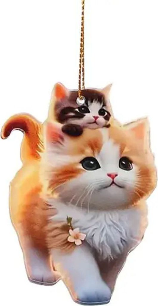 Cartoon Katze Acryl Hängende Dekoration Home Indoor Weihnachtsbaum Auto Rückspiegel 2D Flache Kätzchen Hängende Verzierung Tier Anhänger
