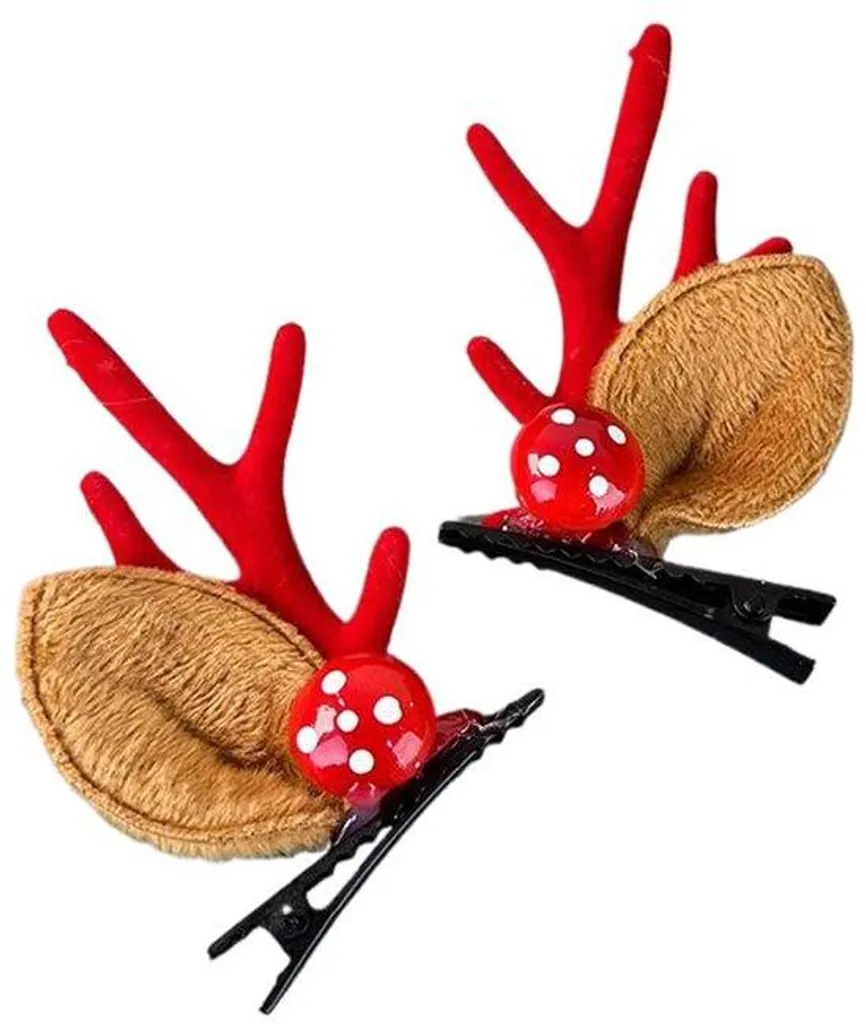 Accessoires cheveux de Noël rouges : Pinces festives pour toute la famille