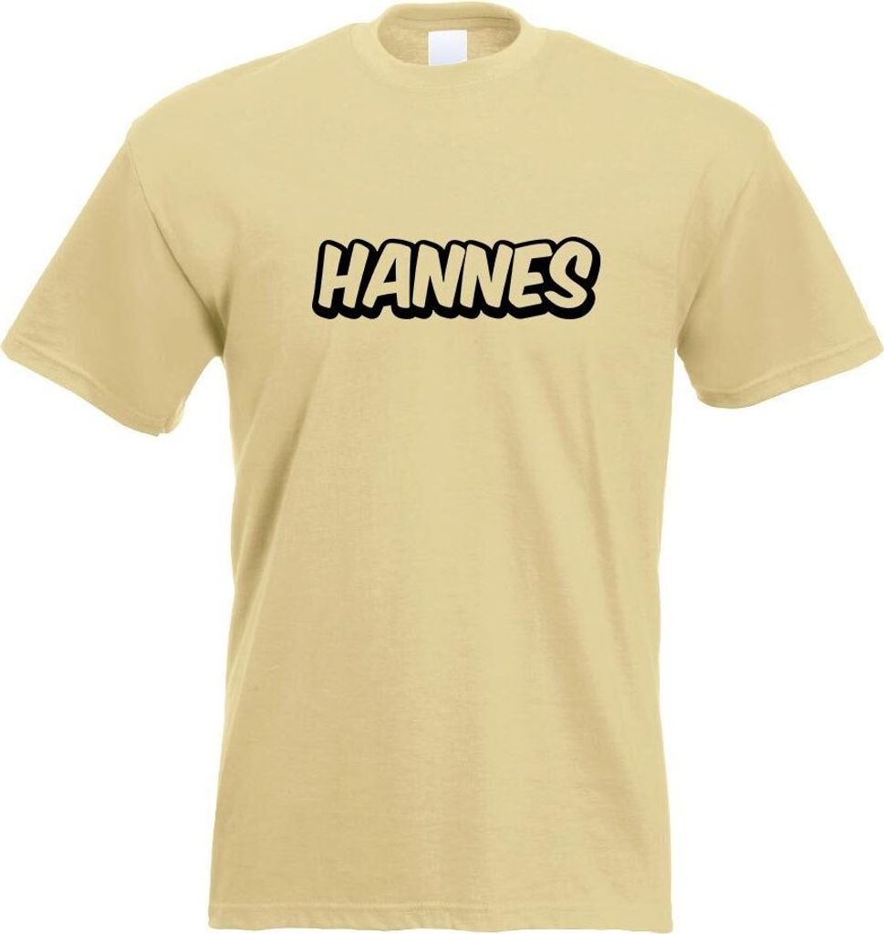 Kiwistar - T-Shirt - Khaki - Hannes Vorname Jungen Motiv Bedruckt Funshirt Design Print - mit Motiv Bedruckt - Funshirt Design - Sport - Freizeit -...