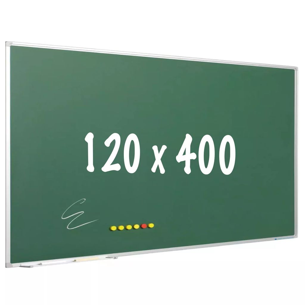 Kreidetafel PRO Loraine - Magnetisch - Schultafel - Einfache Montage - Emaillierter Stahl - Grün - 120x400cm