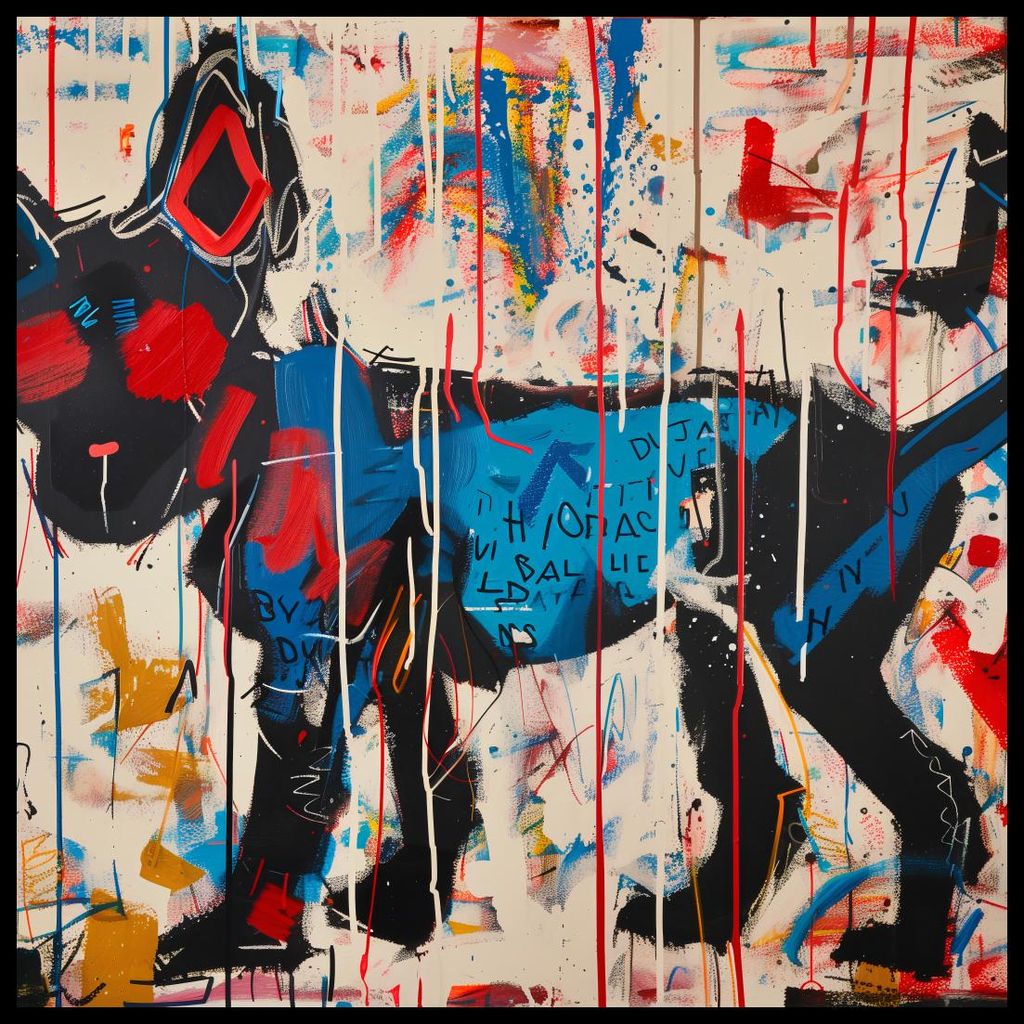 Plakat 90x90cm Stadt Hund