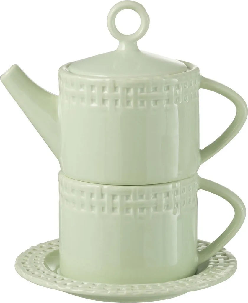 Théière et Tasse J-Line en Céramique Vert - Haute Qualité et Design