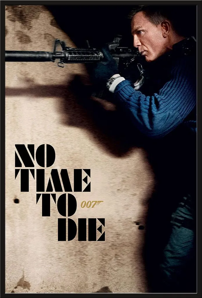 Affiche James Bond 007 prête à suspendre - Poster avec cadre noir 61 cm