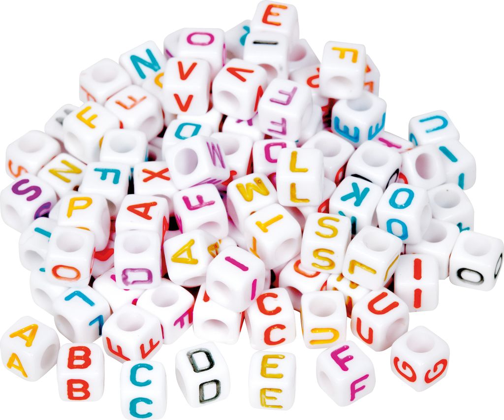 Buchstabenperlen "Bunt", ca. 100 Stück Produktbild 