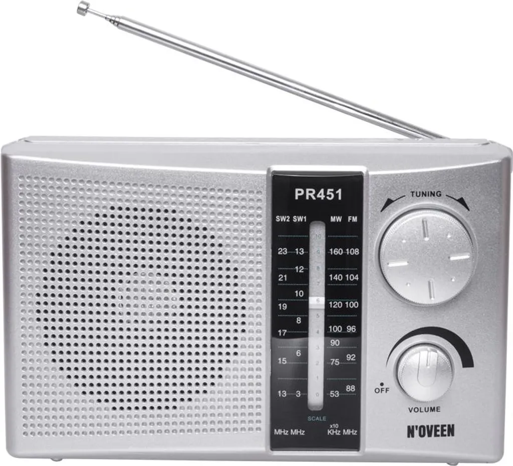 Radio Portatile Noveen PR451 Argento | Radio AM/FM/SW Analogica Vintage