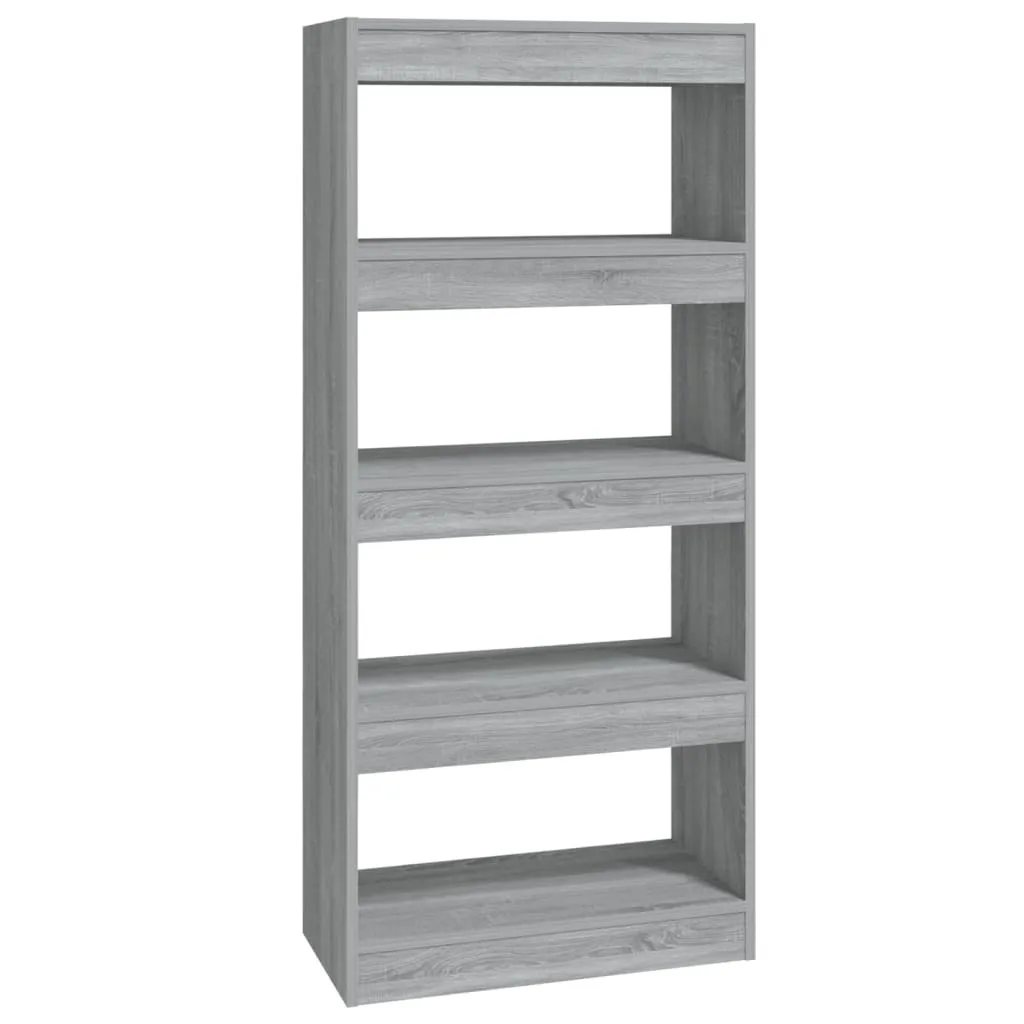 Libreria Divisorio Grigio Sonoma 60x30x135 cm | Scaffale Legno Multistrato