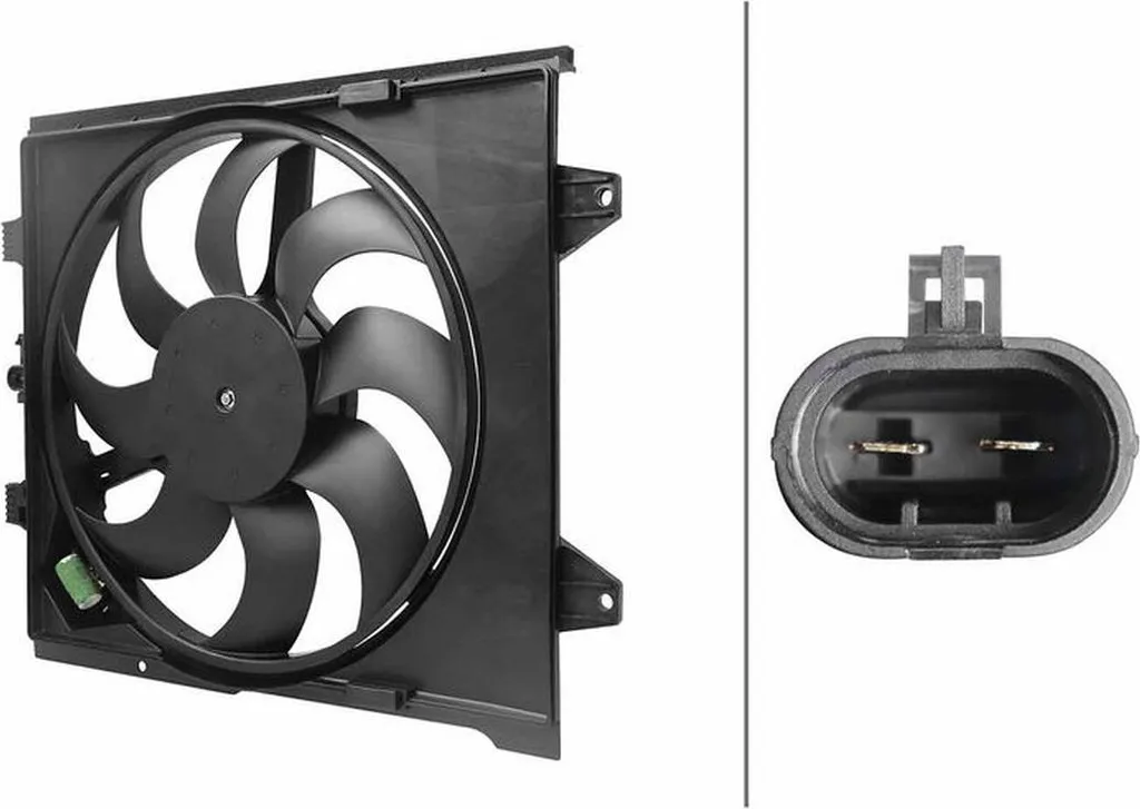 Ventilateur anti surchauffe moteur 12V HELLA pour voiture FIAT 500