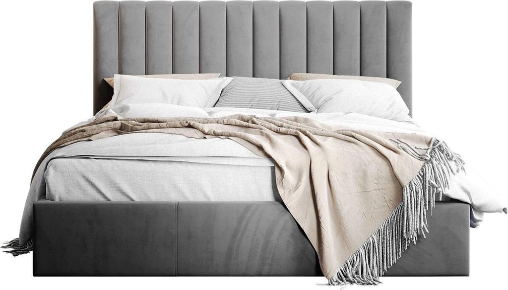 MIRJAN24 Polsterbett Cosmo, Doppelbett mit Bettkasten, Ehebett, Gasdruckfeder, Lattenrost (Farbe: Fresh 32, Größe: 200x200 cm)