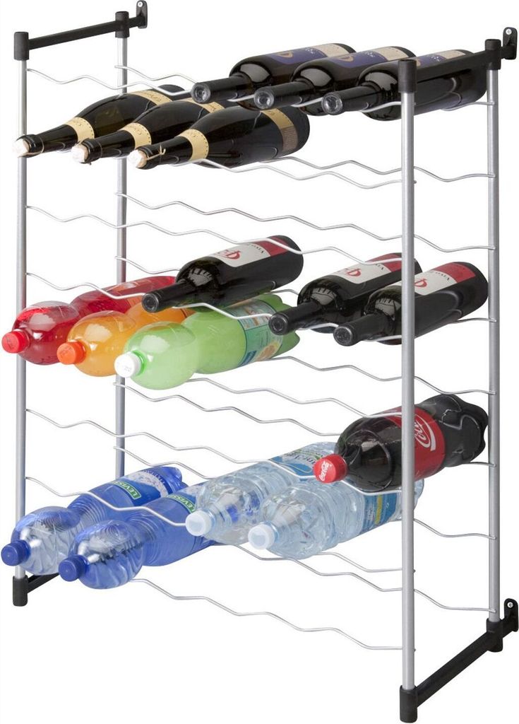 Metaltex Merlot Flessenrek Voor 48 Flessen 59X26X85 Cm Zilver/Zwart