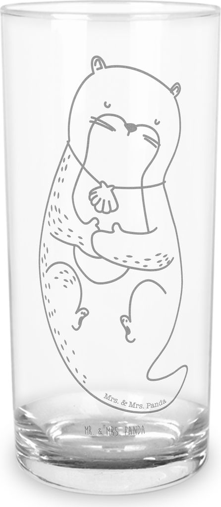 Mr. & Mrs. Panda Tumbler Otter Muschel 200 ml - Transparent - Geschenk, Motivation, Wasserbecher, Träumen, Longdrinkglas, Cocktailglas, Glas, Seeo...