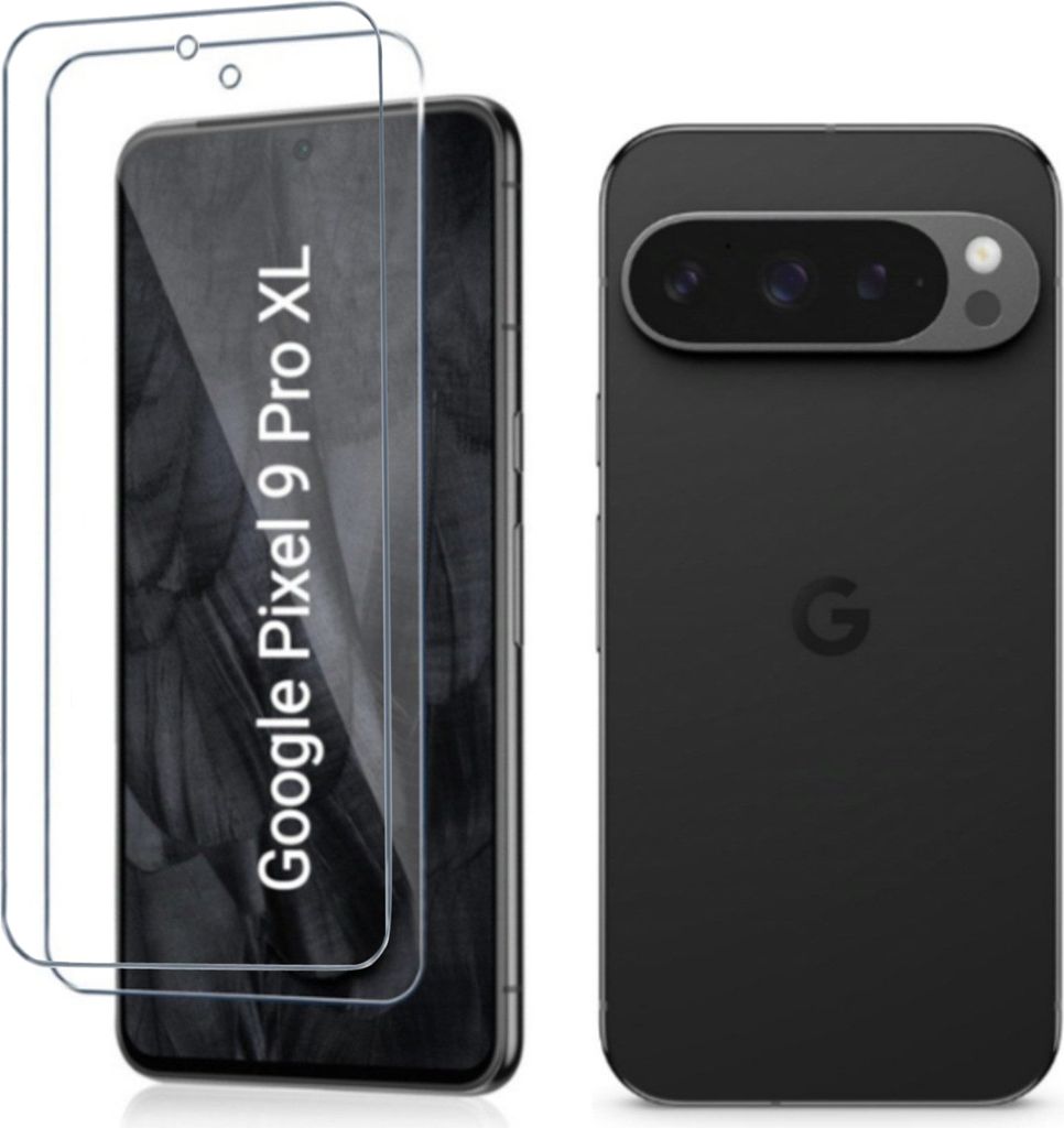 CLM-Tech 2er Set Schutzfolie kompatibel mit Google Pixel 9 Pro XL Panzerfolie Panzerglas Crystal Clear Displayschutz 9H Glas Displayfolie Schutzgla...