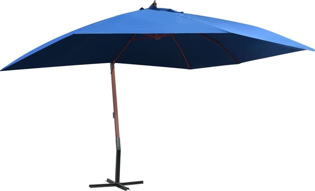 "2026 MODERNE"Ampelschirm Anti-UV & Wasserfest - modernes Design - mit Holz-Mast 400x300cm Blau NEU315529 - Sonnenschirme