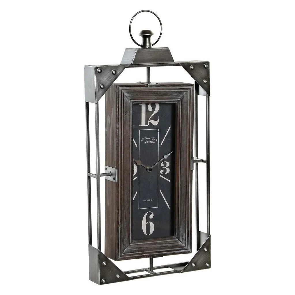 Horloge murale Loft bois et fer avec chiffres romains - Format XL 61cm