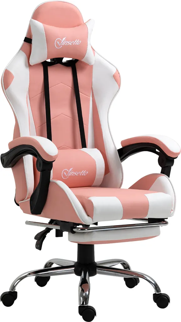 Vinsetto Sedia Ergonomica Design Rosa: Eleganza e Comfort al PC - 1
