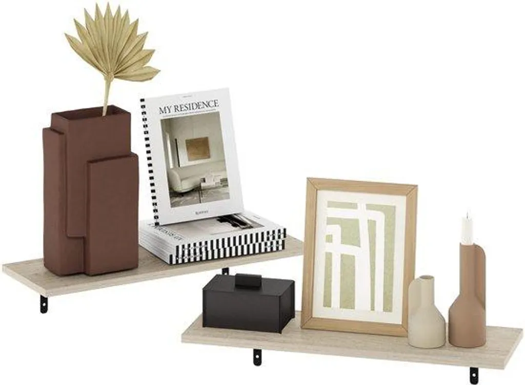 Meuble de rangement mural double en bois de pin 60 cm - Style Nordique