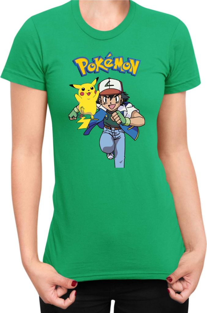 Damen T-Shirt Japan Manga Anime Comics Pokemon 011, Lady M / Grün
