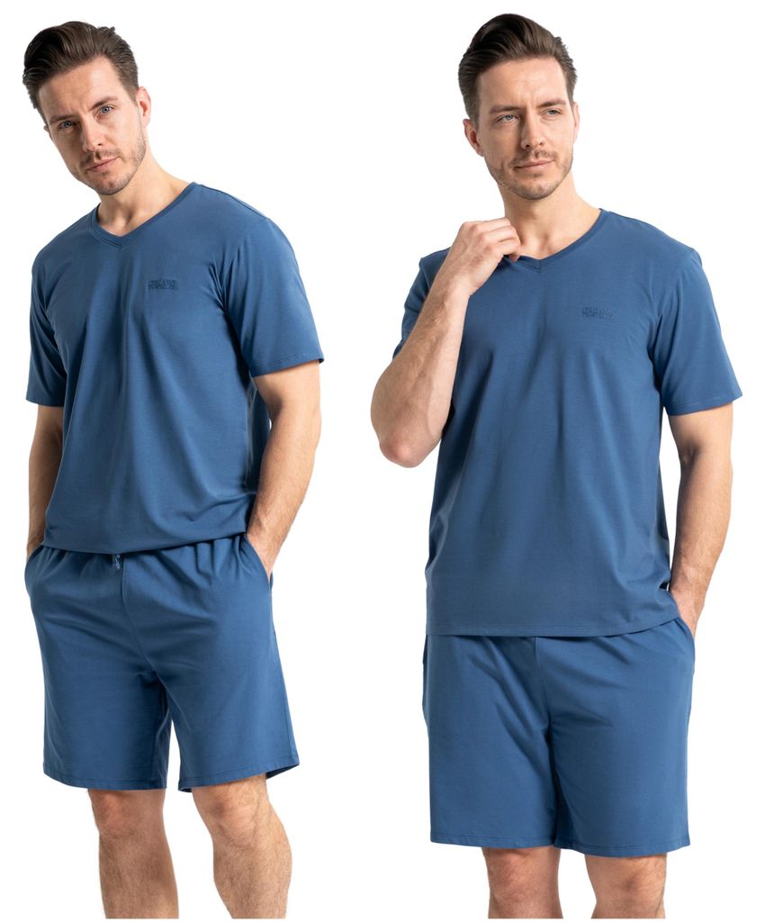 Moraj Herren Pyjama Schlafanzug – Marineblau, Größe XL, bequem
